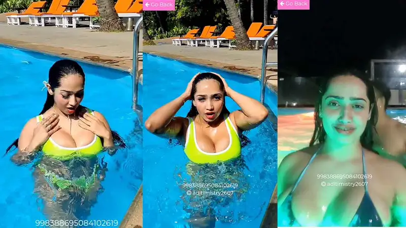 Aditi Mistry Hot Swiming Pool And Bathing With Bestie